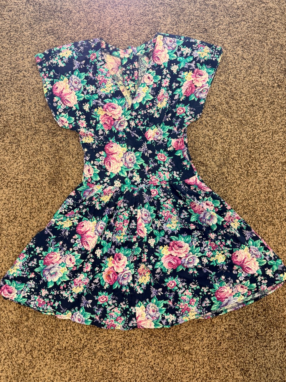 Vintage Women’s All That Jazzy Navy Floral Dress